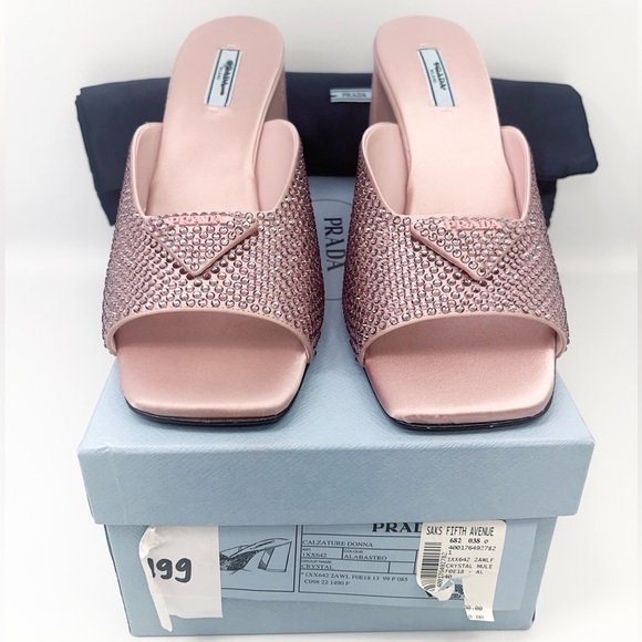 PRADA Crystal Silk Logo Mule - Picture 11 of 11
